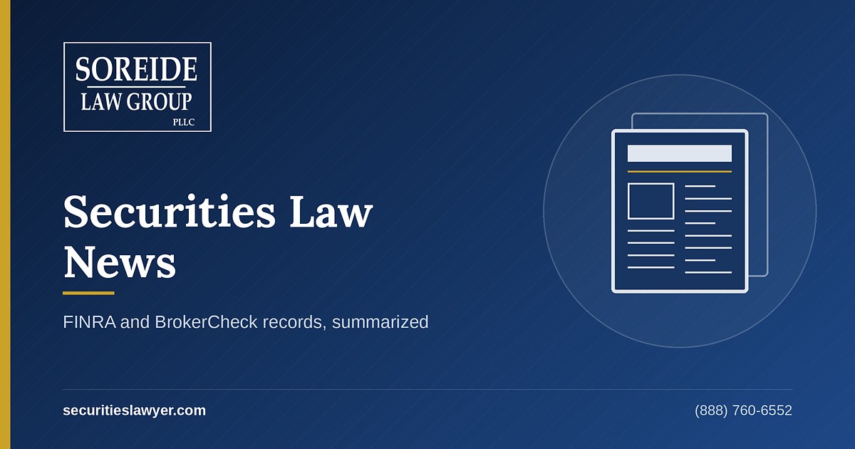 John Alex: summary of the public FINRA record, from Soreide Law Group