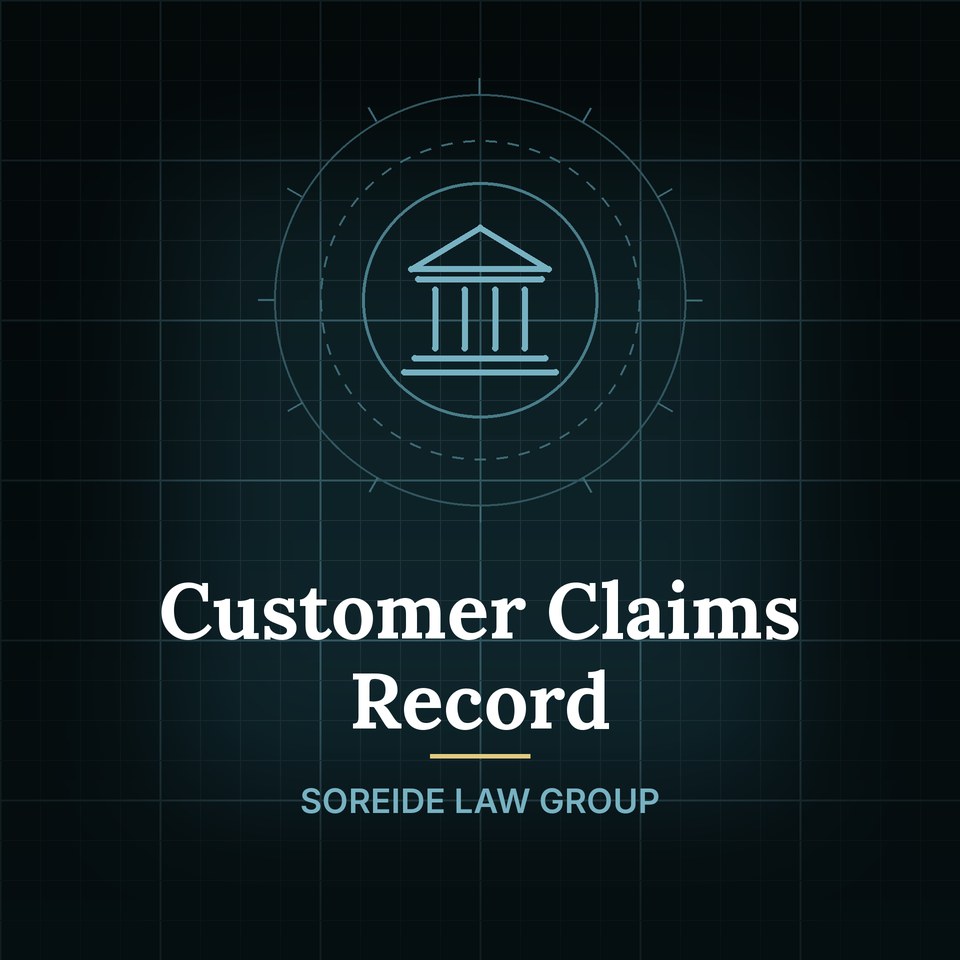 Customer Claims Record, Soreide Law Group